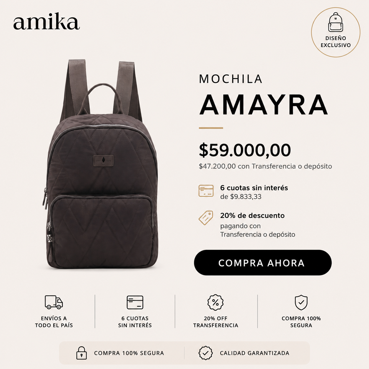 Mundo Amika Facebook ad: 6 cuotas sin interés