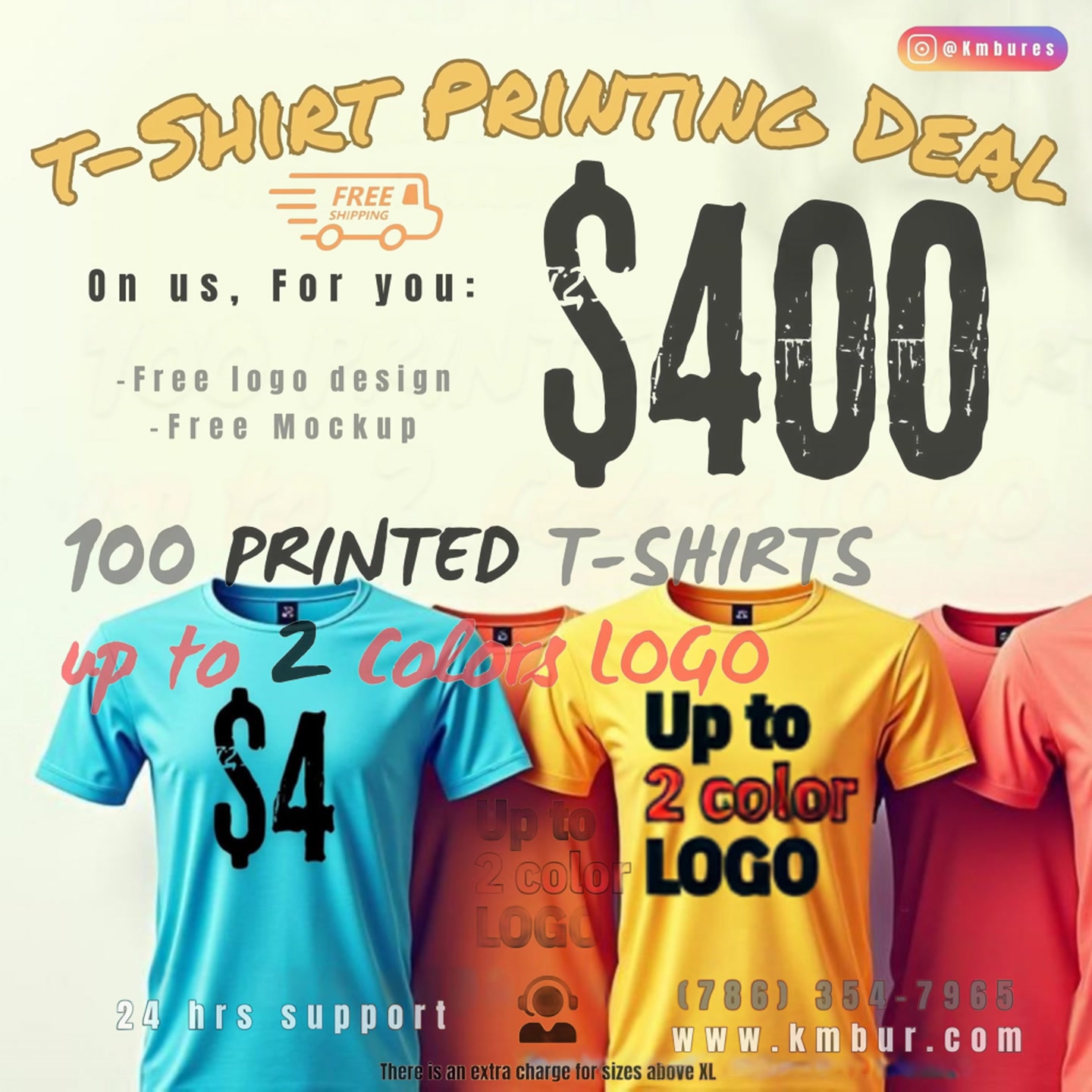 Custom T-shirts USA Facebook ad: Whether you're a small business, team, school, or…