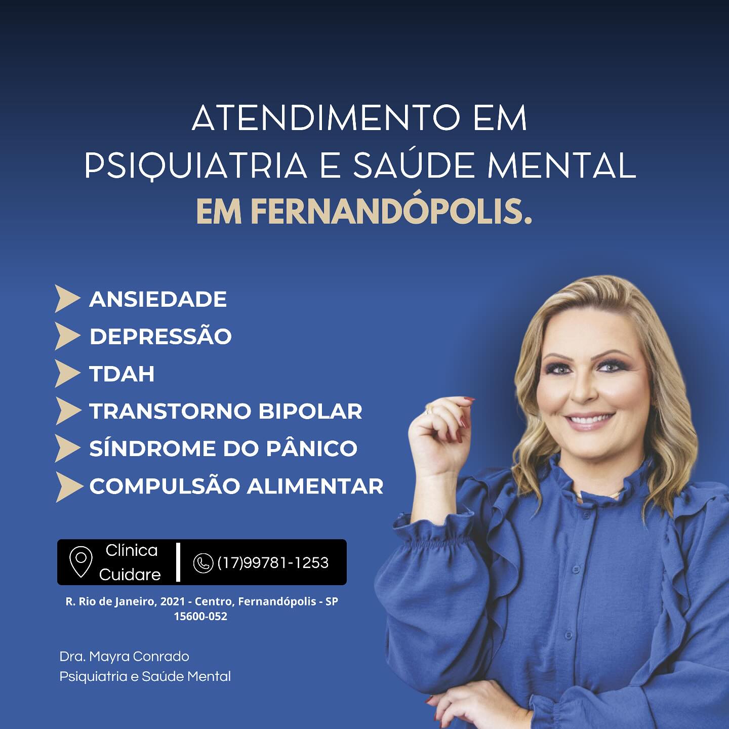 clinicaacuidare Facebook ad: Atendimento em Psiquiatria & Saúde Mental em Fernandópolis.