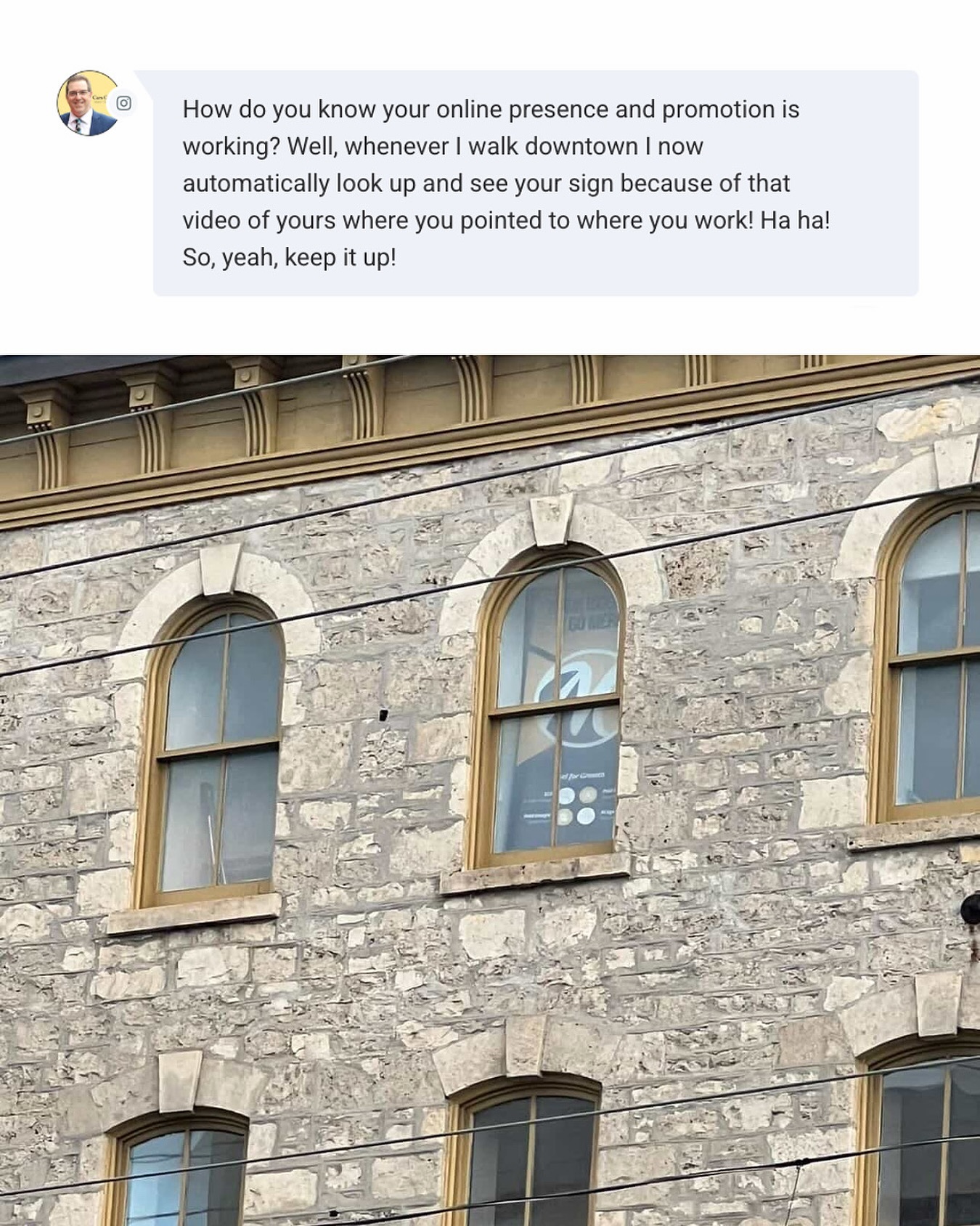 Merged Media Facebook ad: The mayor of Guelph just DM’d our agency…
