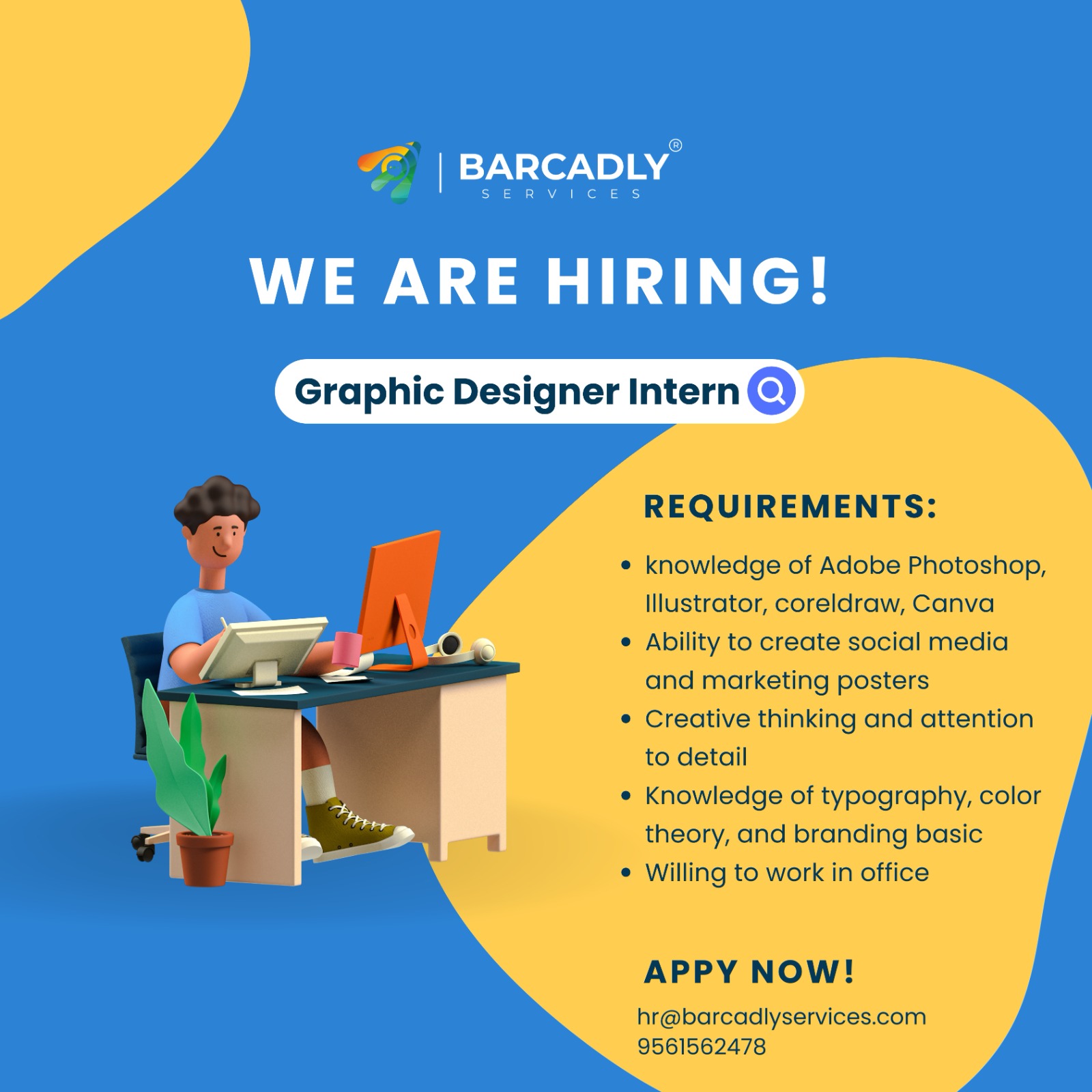 Barcadly Services - Digital Marketing Agency Facebook ad: We’re Hiring Creative Graphic Designers!