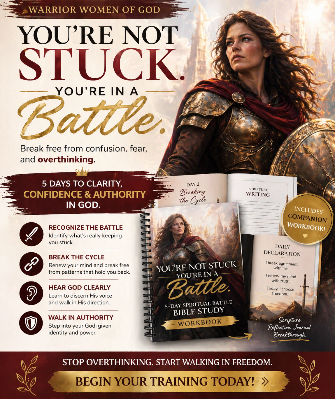 Warrior Women Of God Facebook ad: Christian Woman, You’re Not Stuck… You’re In A Battle.