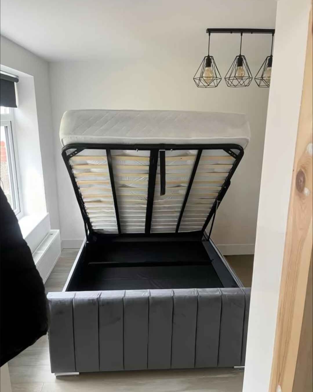 Harrison Fletcher Facebook ad: Double & King Size Ottoman Gas-Lift Storage Bed Frame &…