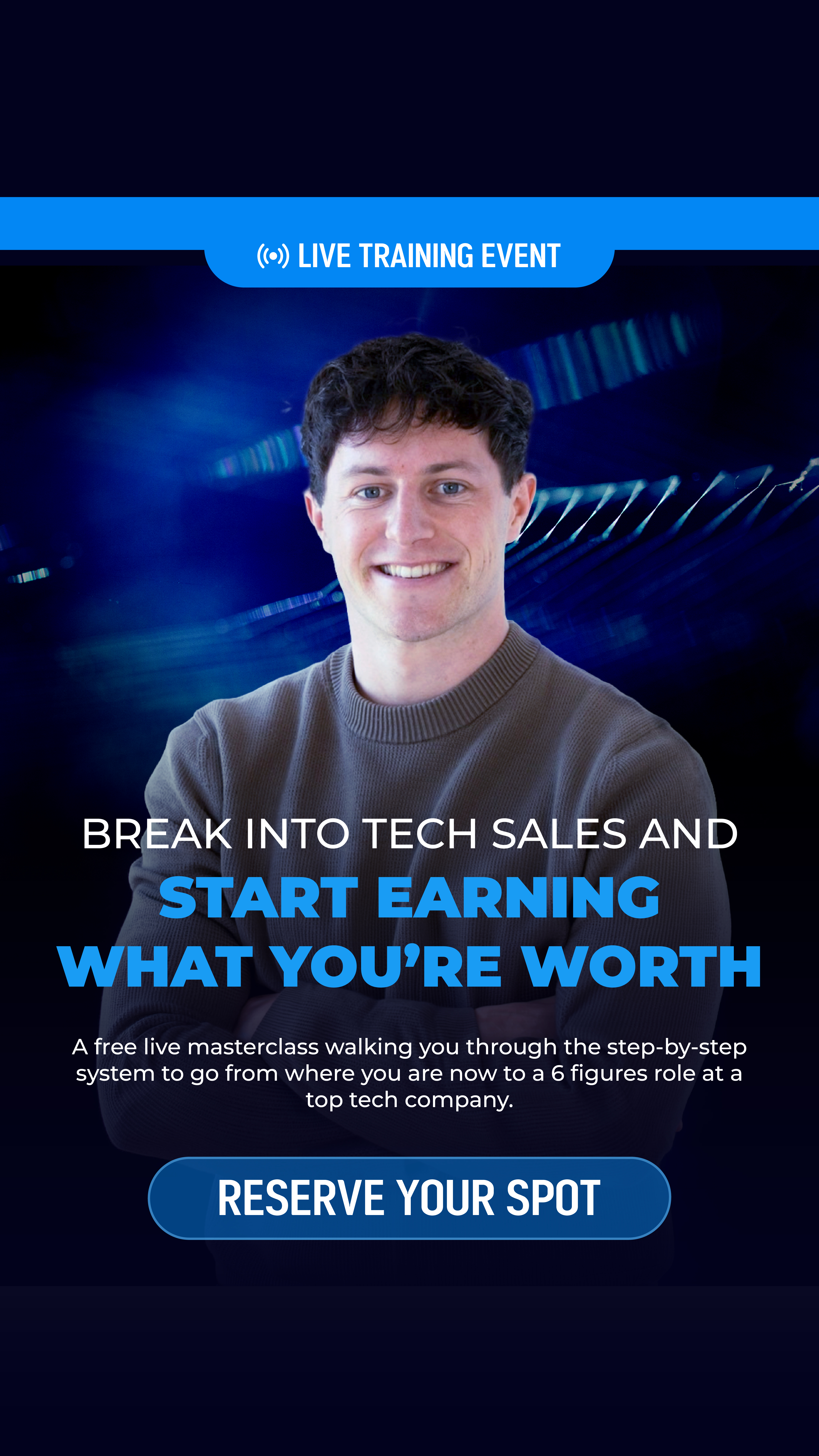 The Sales Circle Facebook ad: Register to our webinar