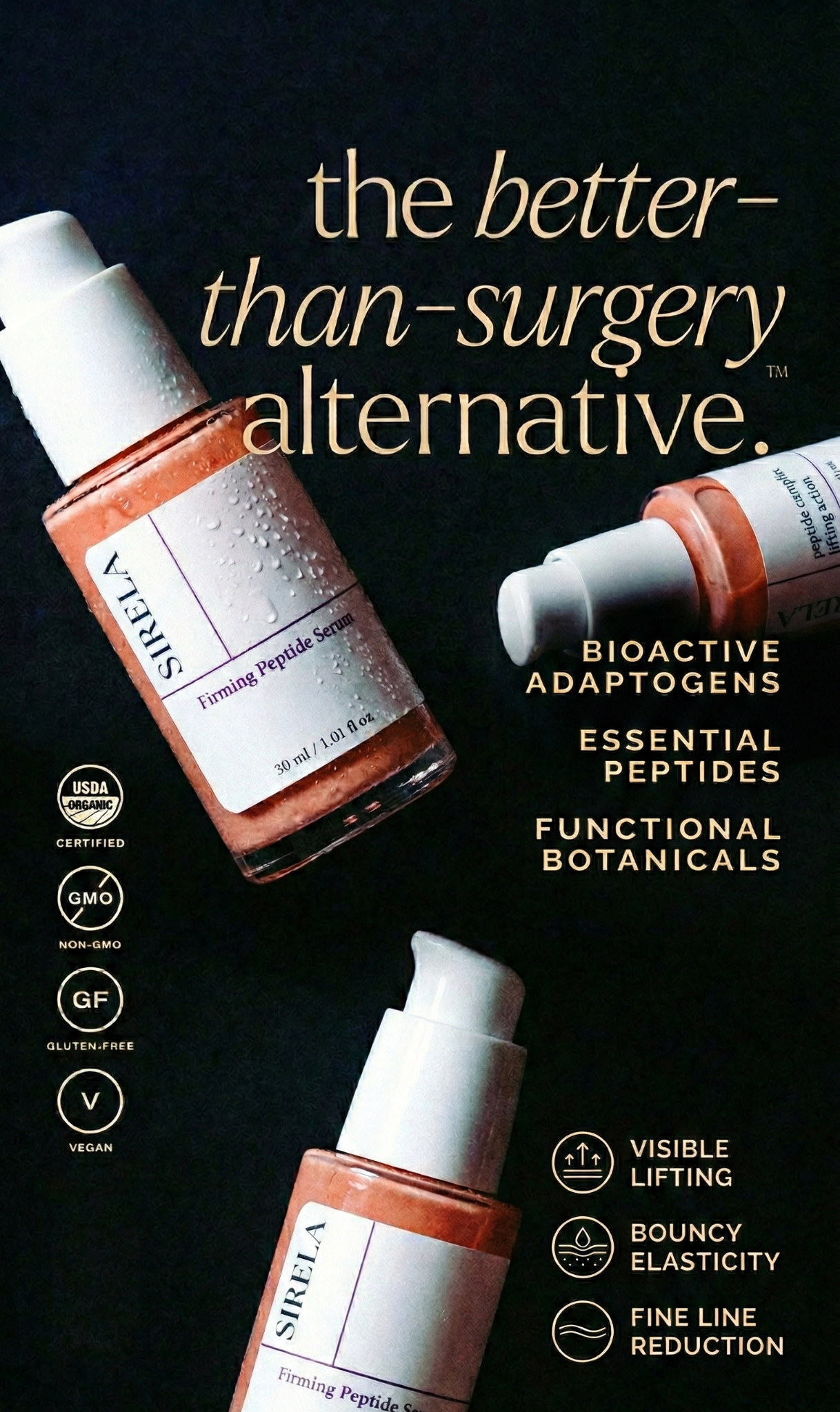 Sirela Skincare Facebook ad: Firmer, Smoother Skin Starts Today