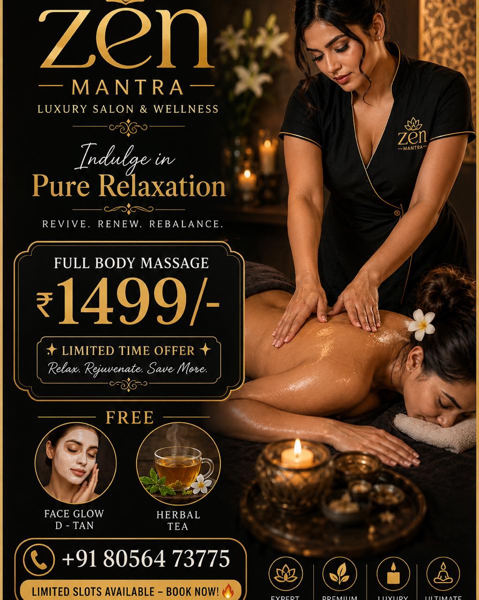 Zen Mantra luxury spa palakkad Facebook ad: Stress Ah? Time for Pure Relaxation!