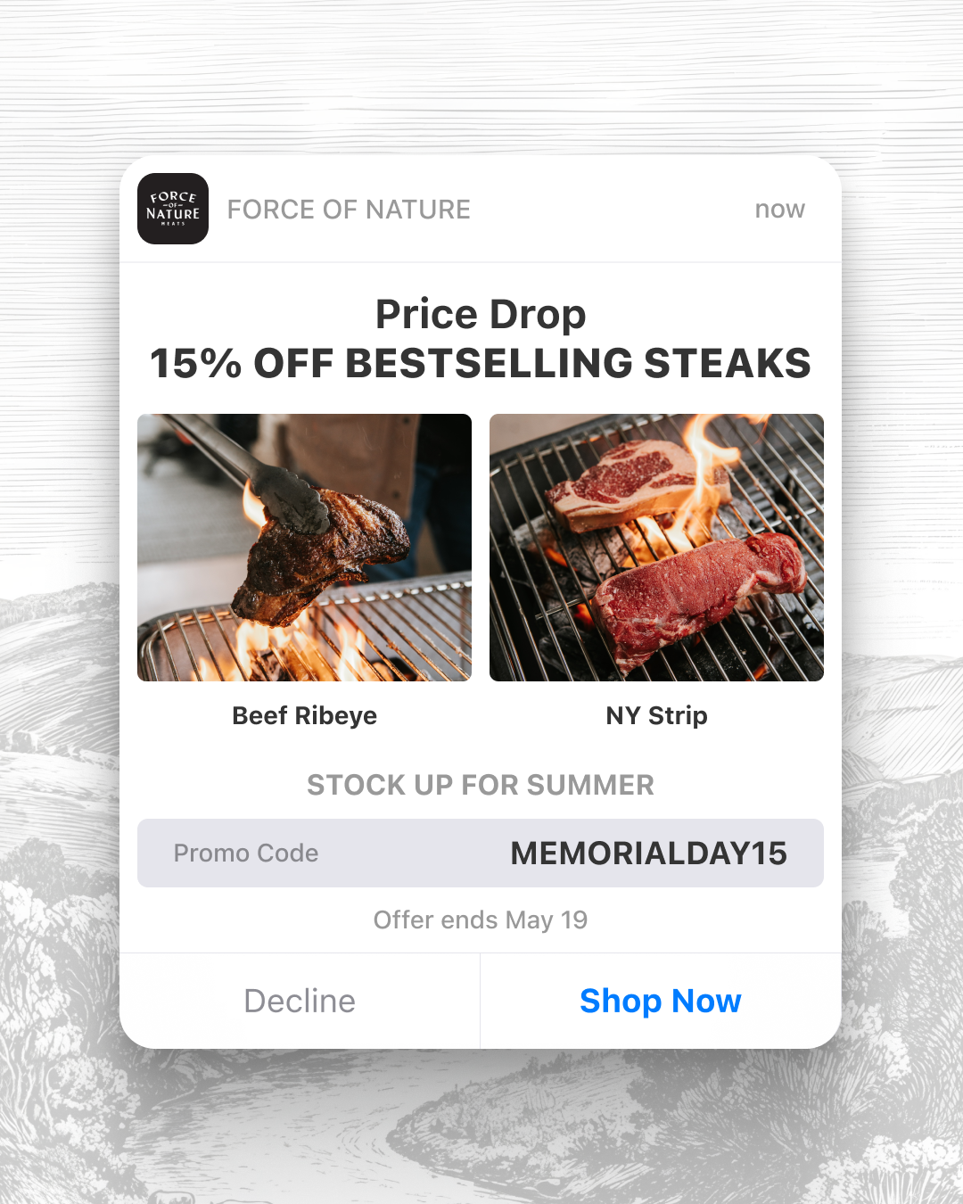Force Of Nature Meats Facebook ad