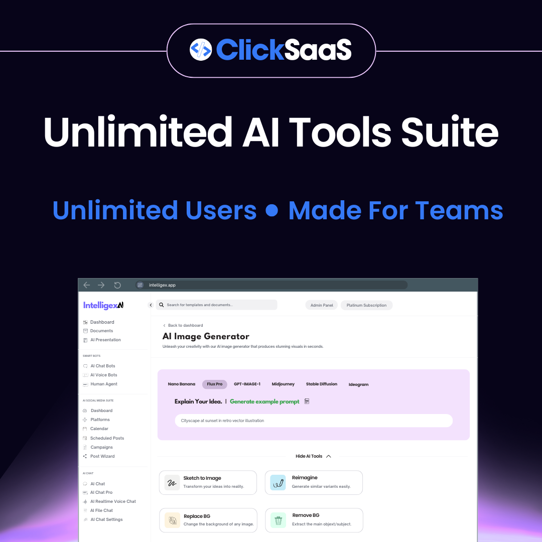 Click SaaS Facebook ad