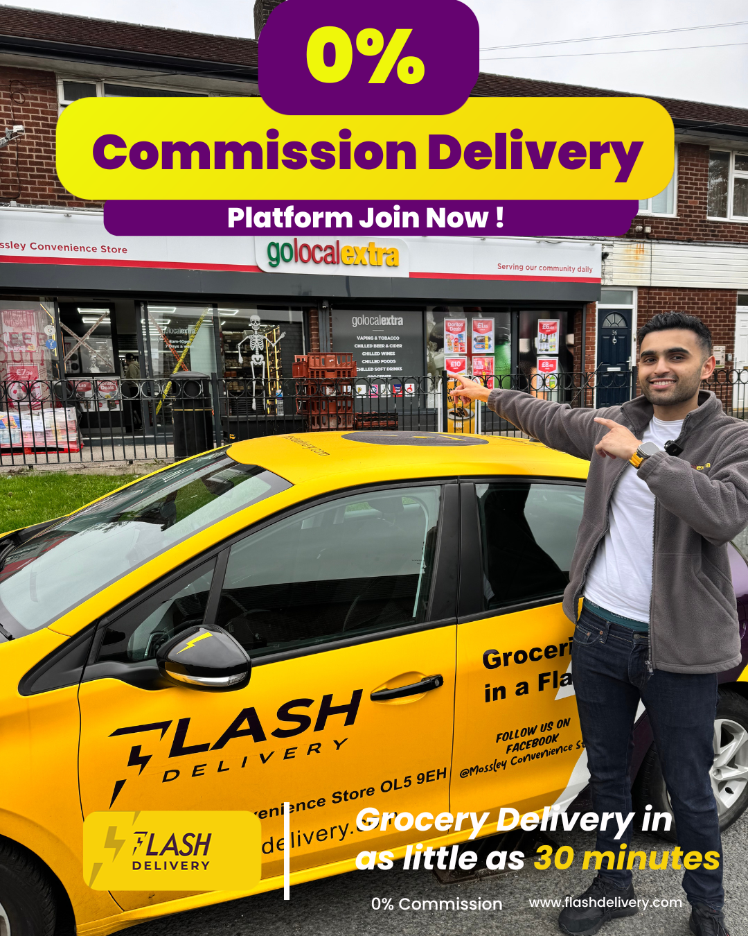 Flash Delivery Facebook ad from Mar 16, 2026