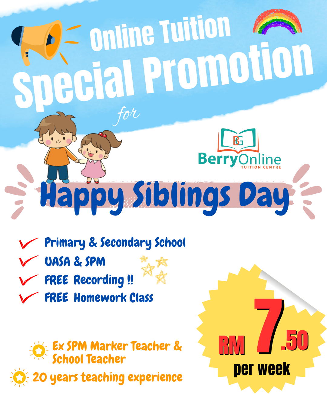 Berry Online Tuition Class Facebook ad