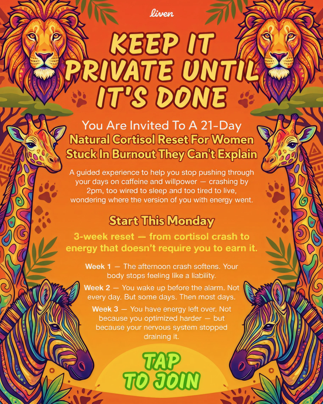 Liven: Self-Discovery Community Facebook ad