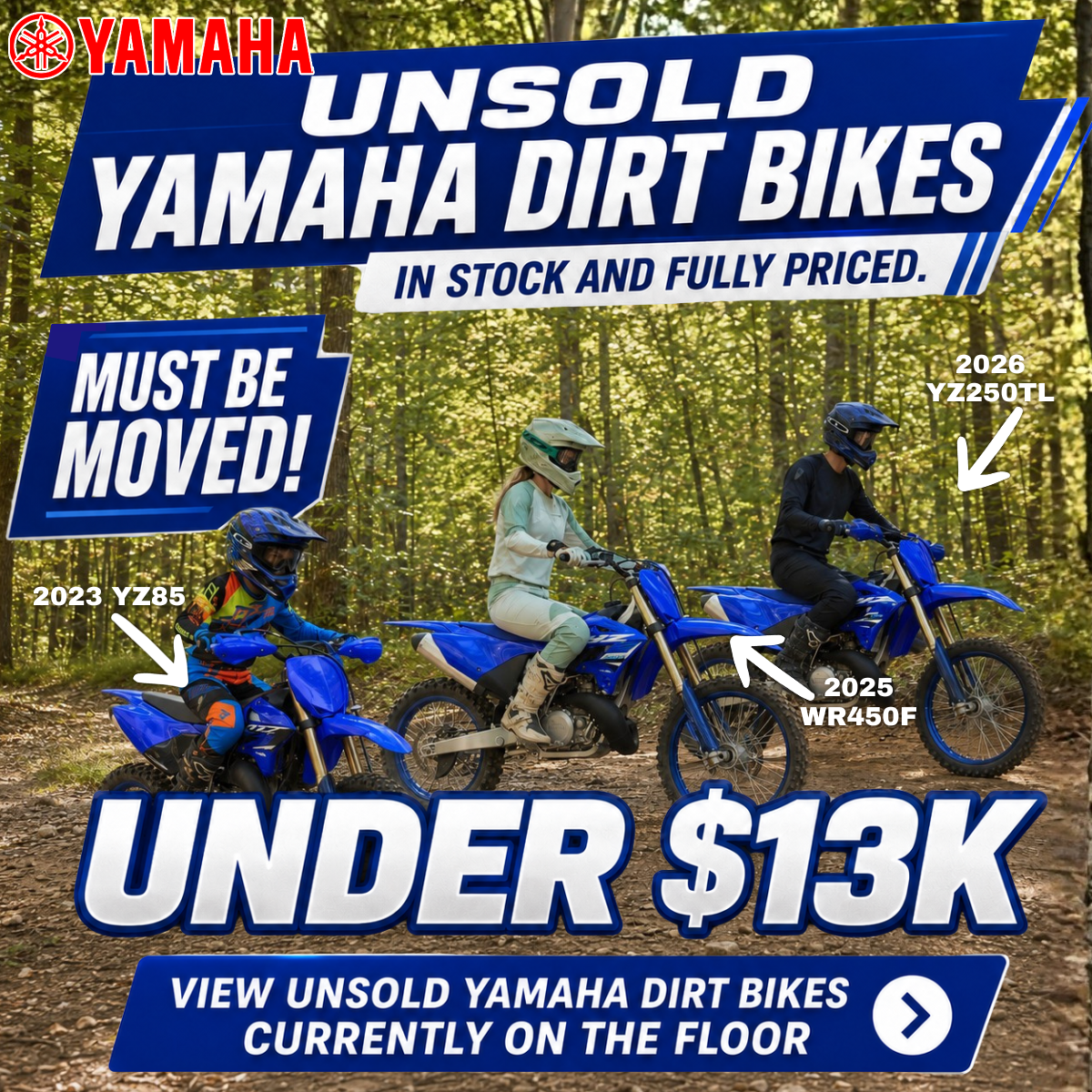 Sudbury Yamaha Facebook ad: Whether You Ride Street or Dirt, We've Got You Yamaha…