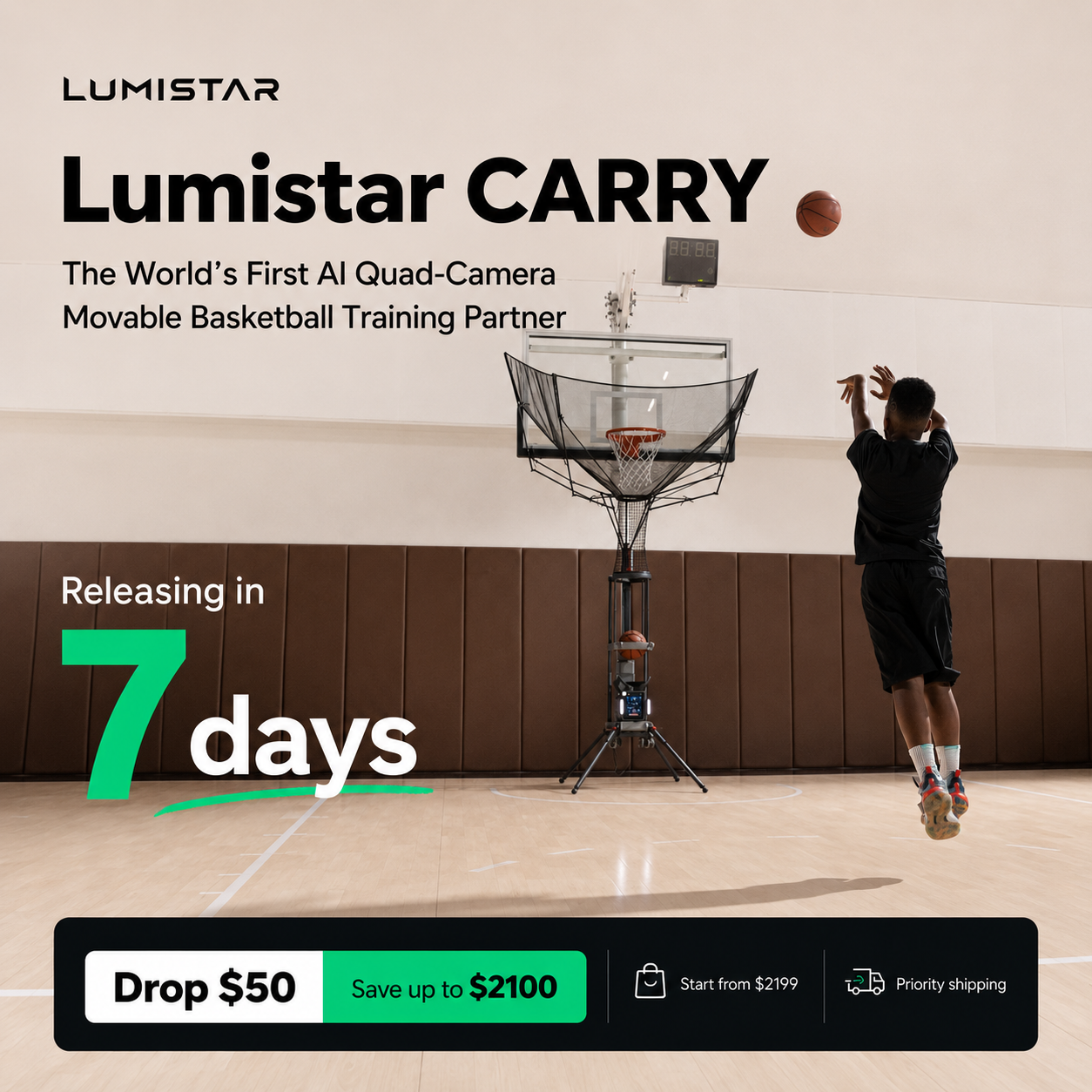 Lumistar Global Facebook ad: Bring pro-level shooting practice anywhere.