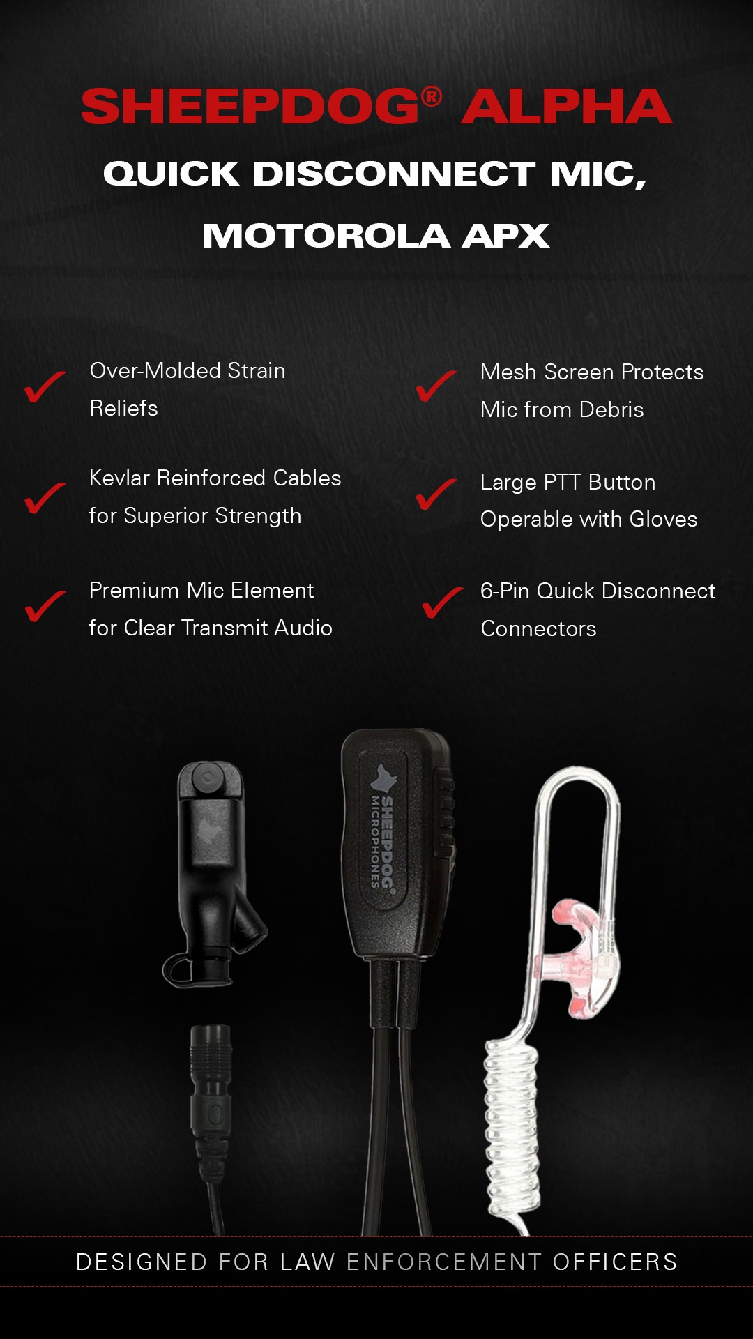 Sheepdog Mics Facebook ad: Sheepdog ALPHA Quick Disconnect Mic