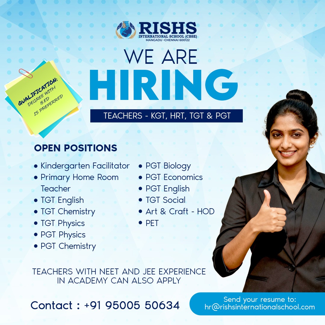 RISHS International School Facebook ad: Your Next Teaching Opportunity Is Here!