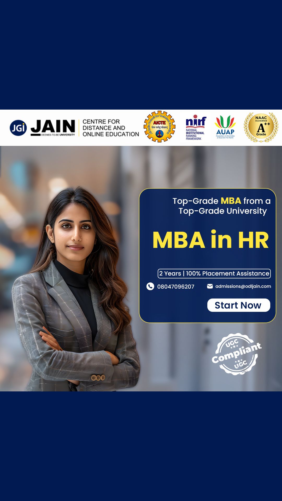 Jain University Facebook ad