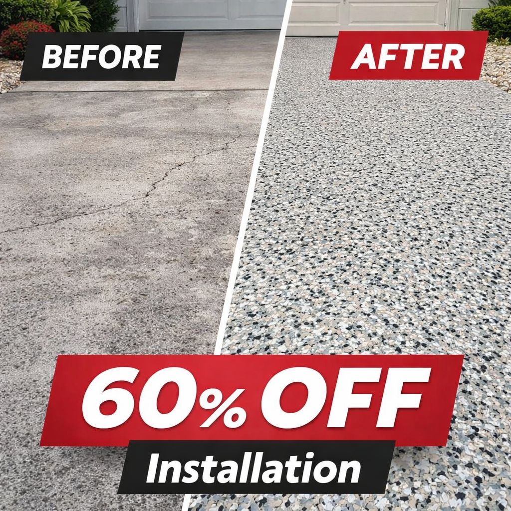 NINJA Concrete Coatings Facebook ad: ๐ฒ๐ฌ% ๐ข๐๐ ๐๐ป๐๐๐ฎ๐น๐น๐ฎ๐๐ถ๐ผ๐ป