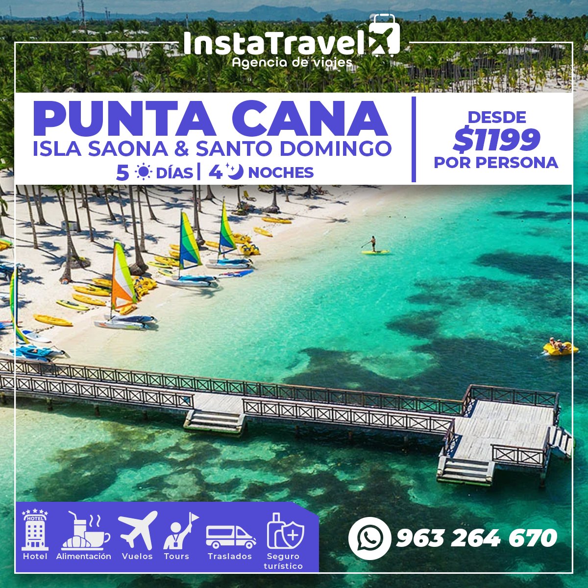 InstaTravel Facebook ad: ¡Punta Cana para tu nueva aventura!