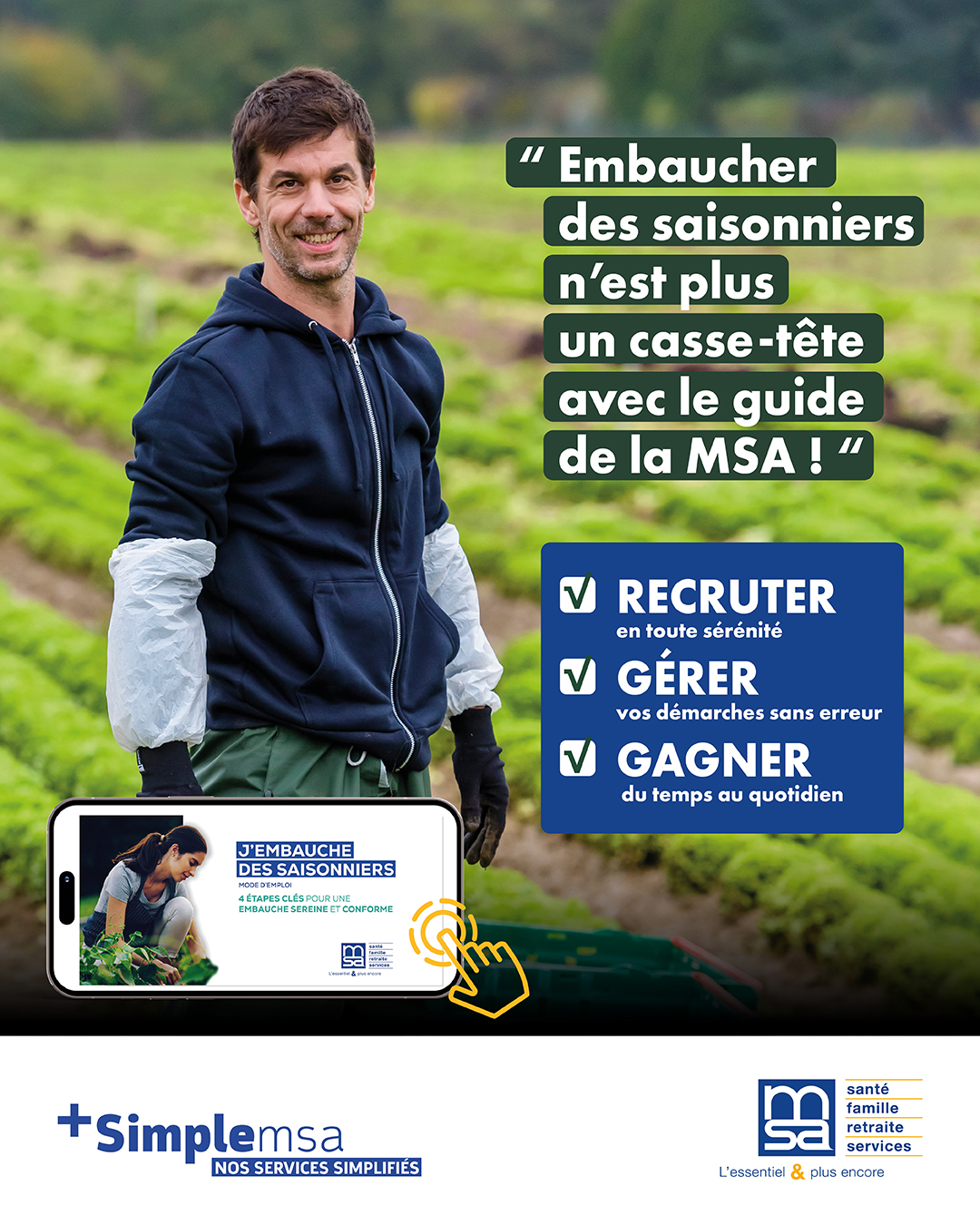 MSA, la sécurité sociale agricole Facebook ad: Employeurs agricoles MSA: simplifiez vos démarches en ligne