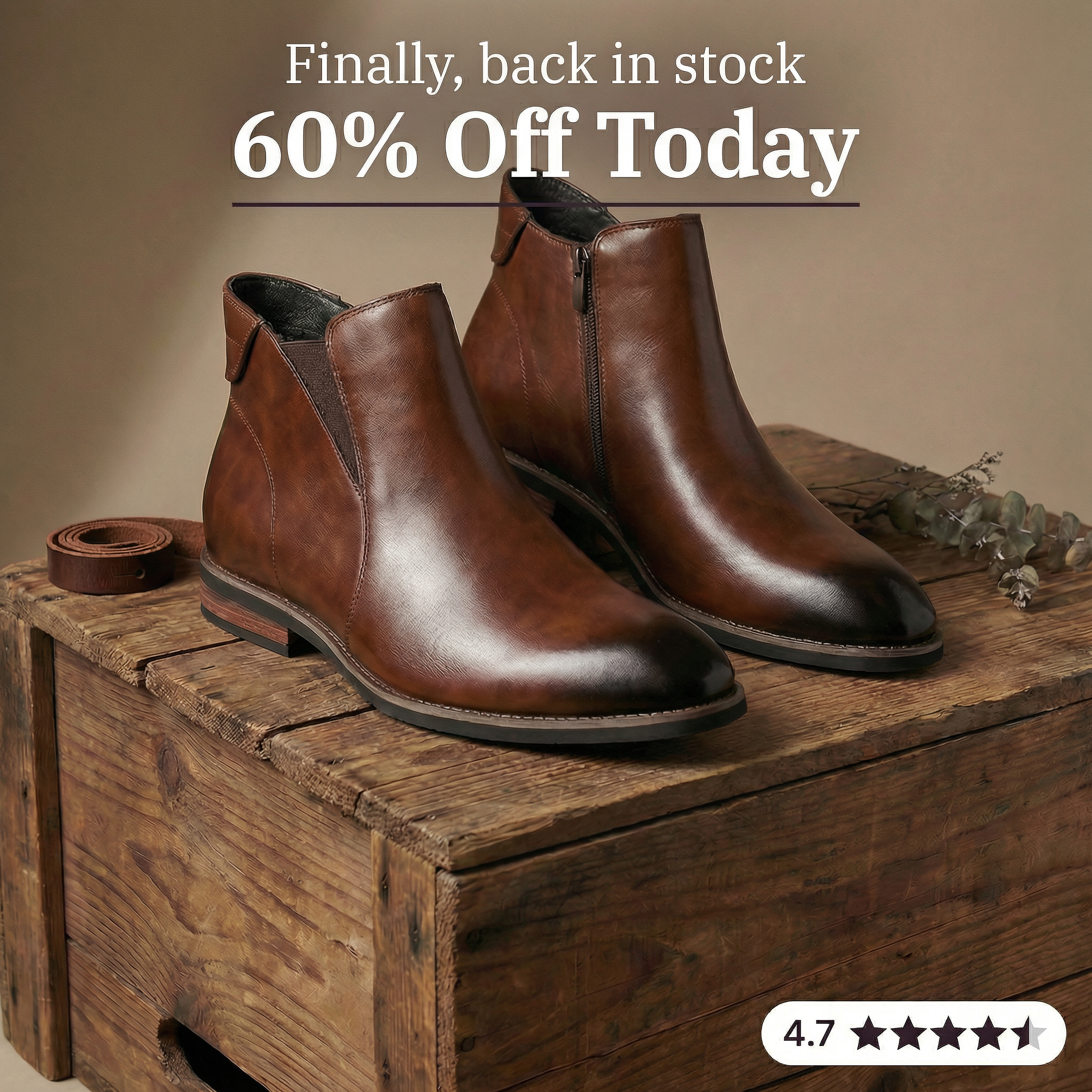 Men’s Daily Finds by B&W Facebook ad: 60% Off Today | Genuine Leather