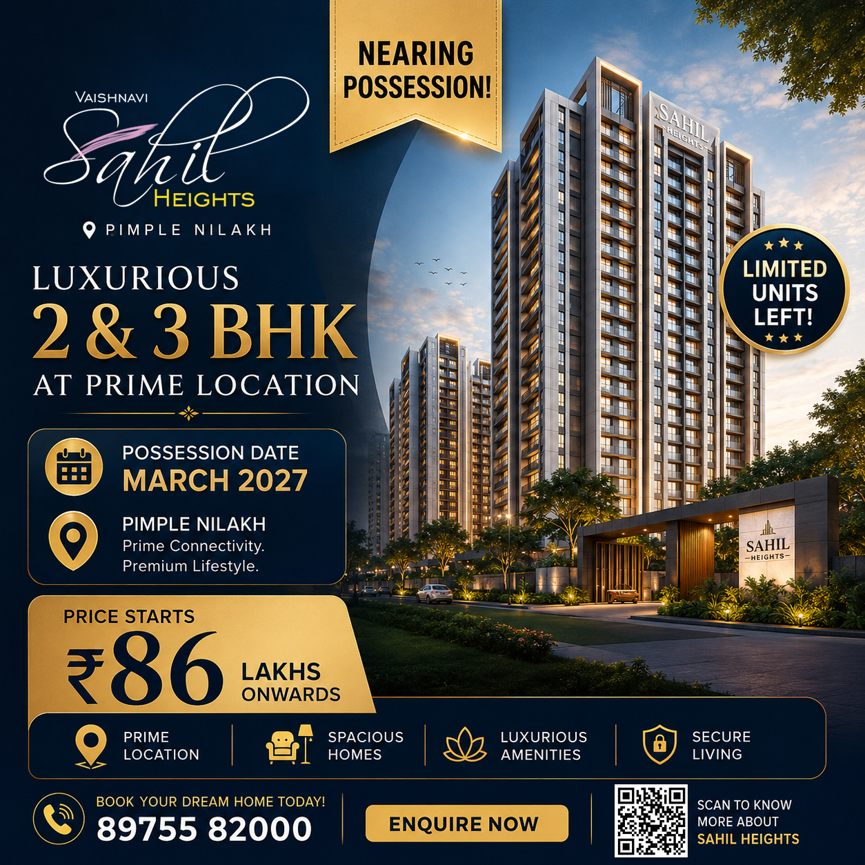 Saheel Heights Facebook ad: Luxury Homes at Prime Pimple Nilakh Location