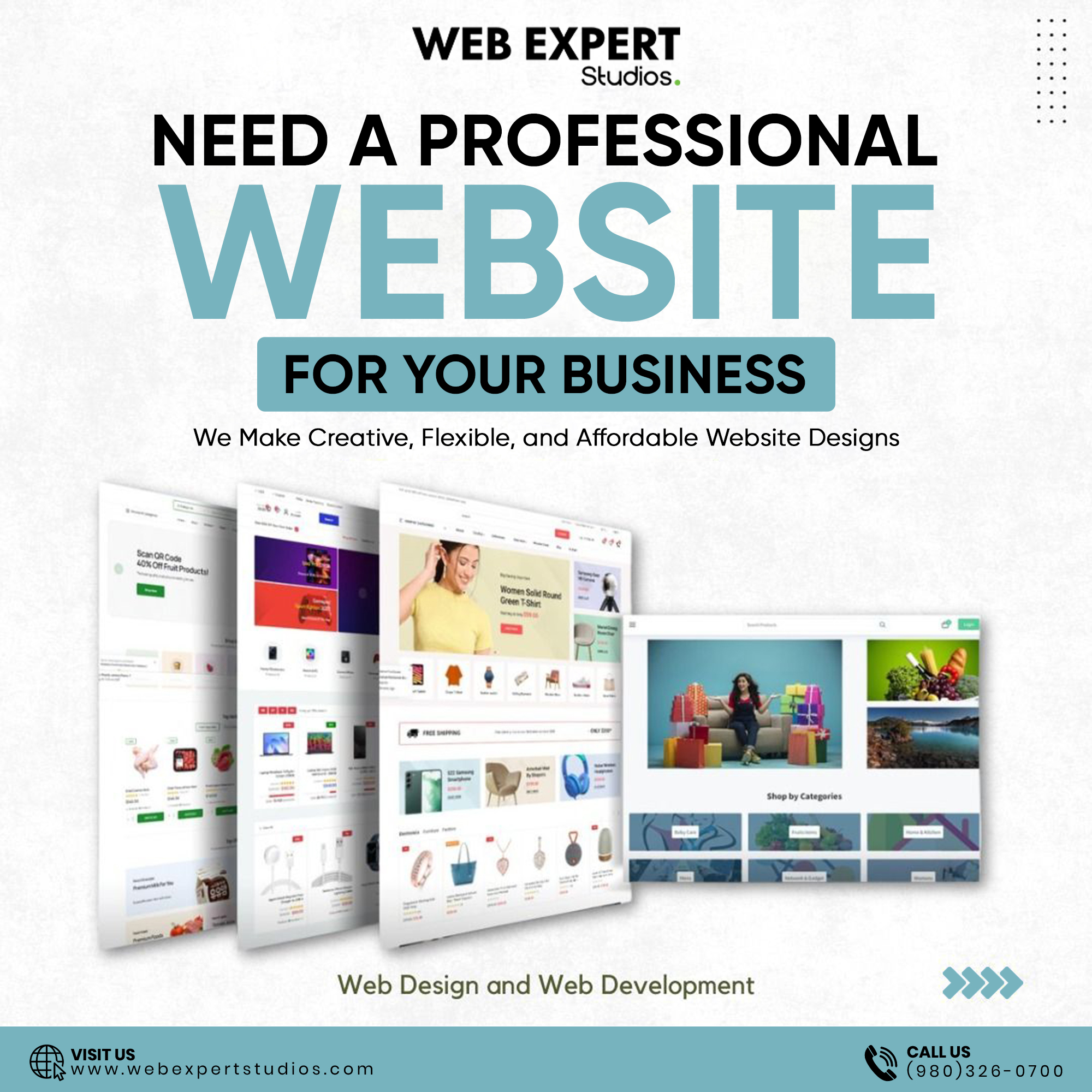 Web Expert Studios Facebook ad: Professional Website Design That Converts