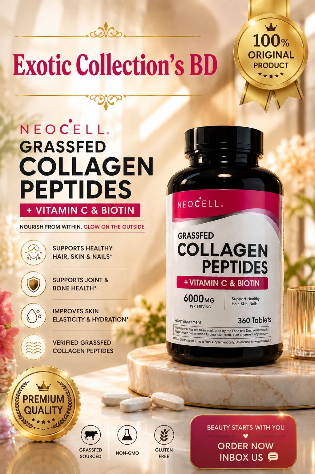 Exotic Collections BD Facebook ad: Premium Food Supplements for Your Daily Wellness!