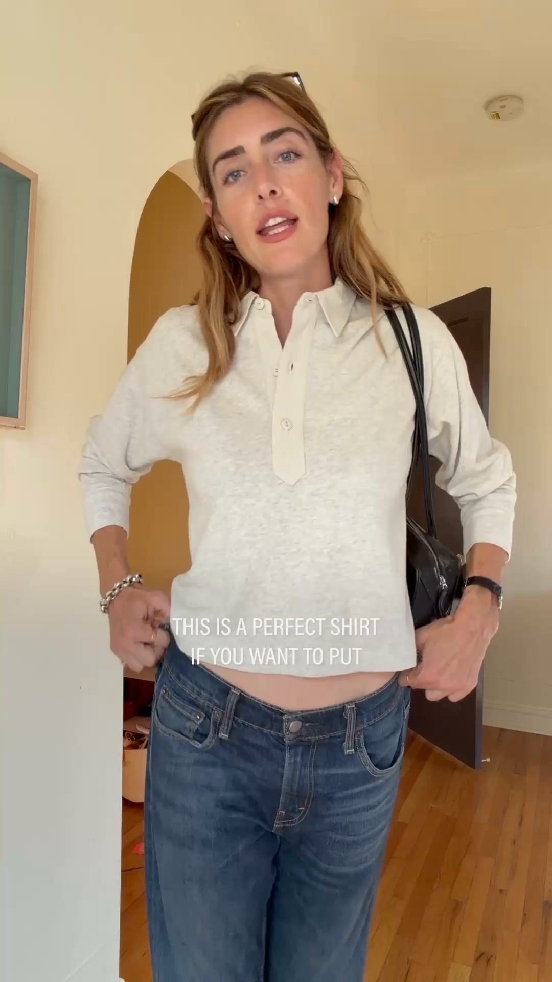 Buck Mason Women's Facebook ad: Field-Spec Boyfriend Crop Rugby Polo