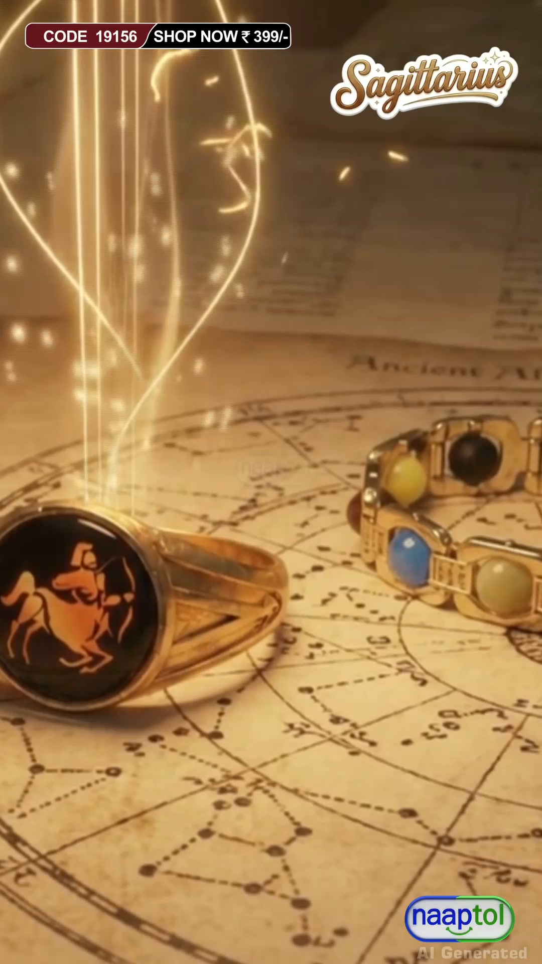 Cart Fusion Facebook ad: Unlock Your Inner Harmony: 7 Chakra Bracelet + FREE Zodiac…