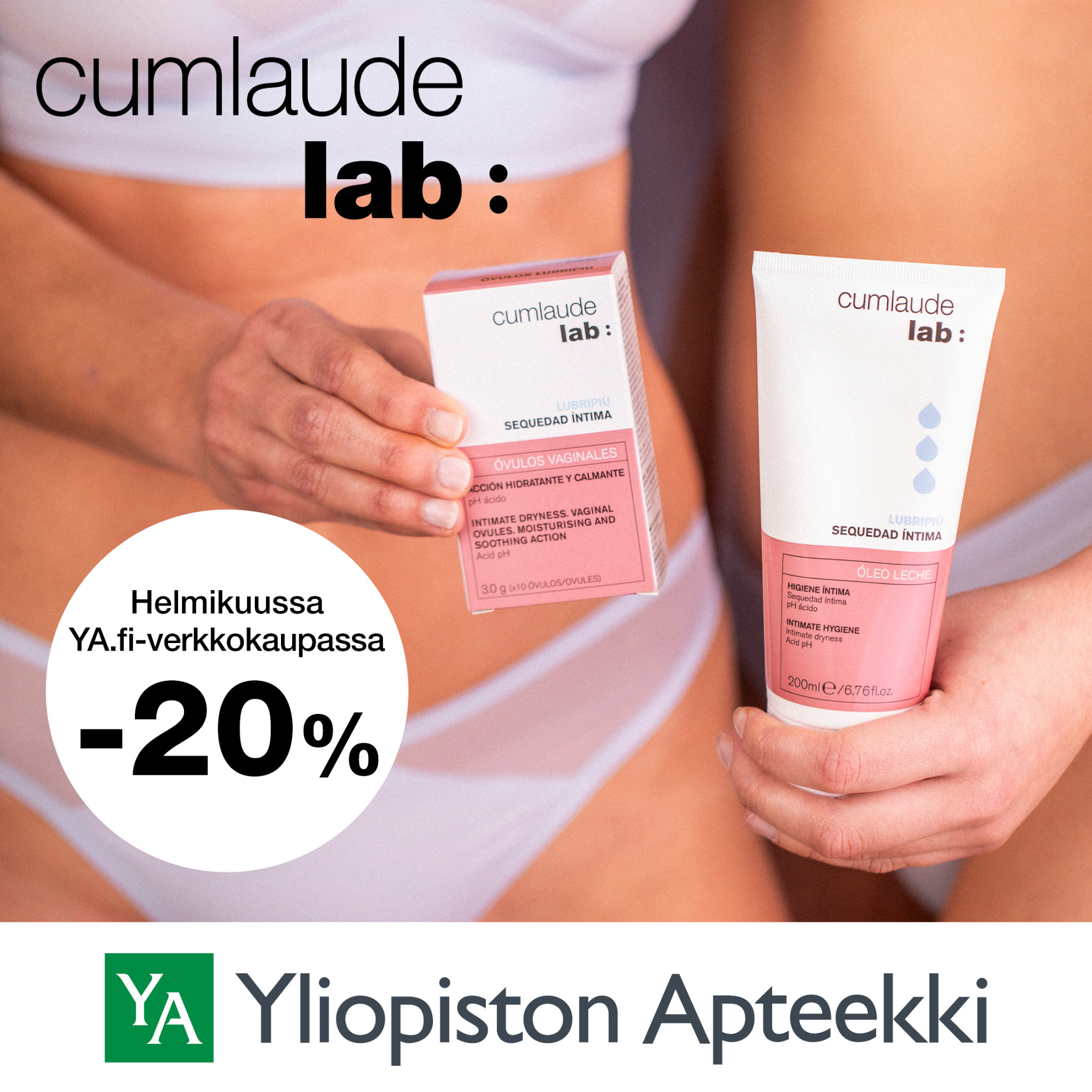 Cumlaude Lab Suomi Facebook ad from Feb 6, 2026