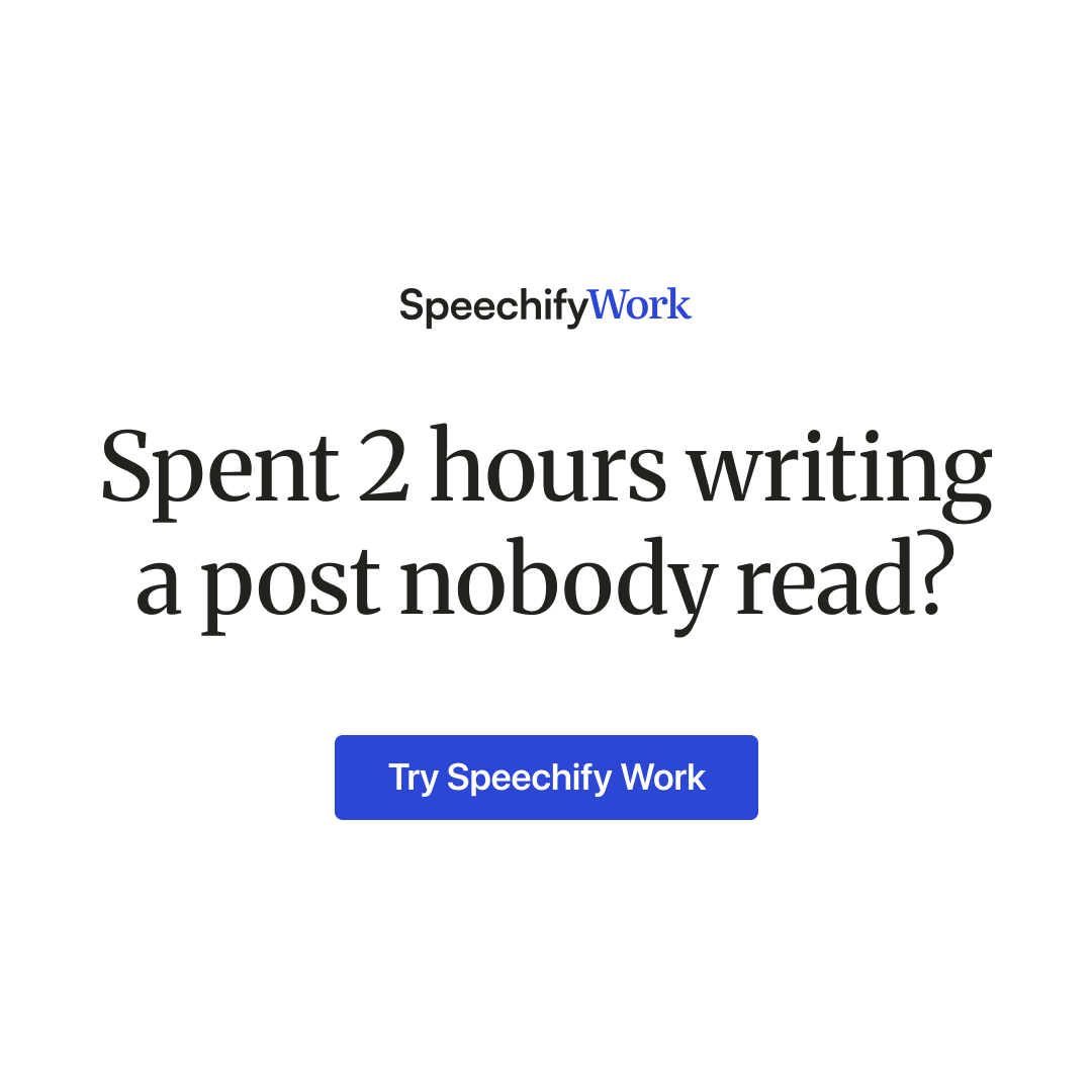 Speechify Work Facebook ad