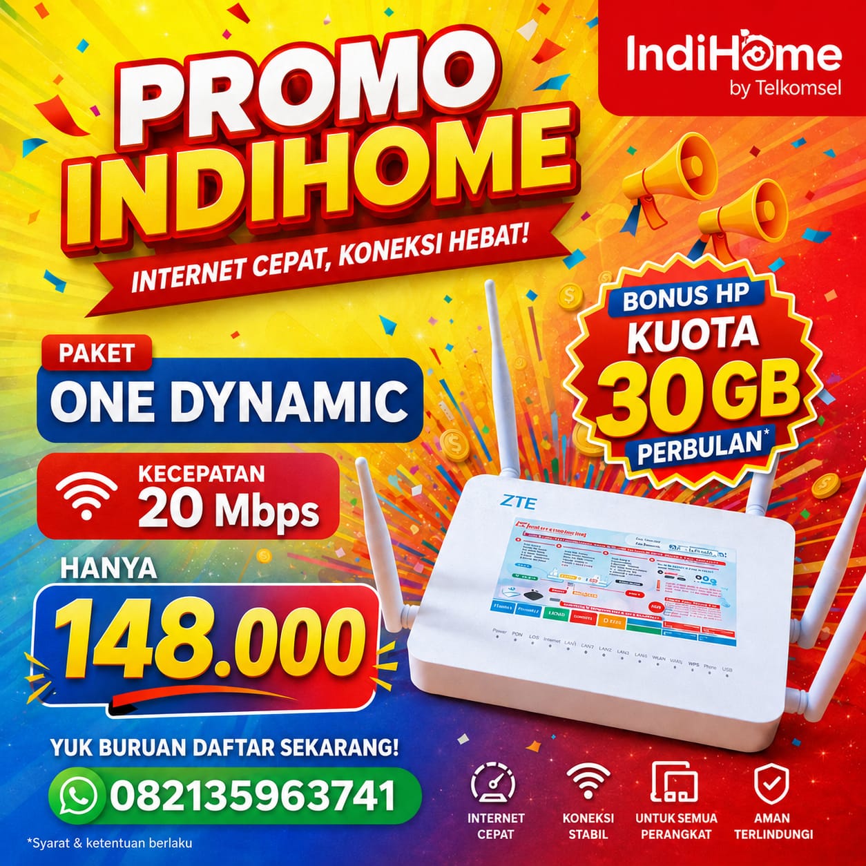 Wifi Promo Solo Facebook ad: GRATIS BIAYA PASANG