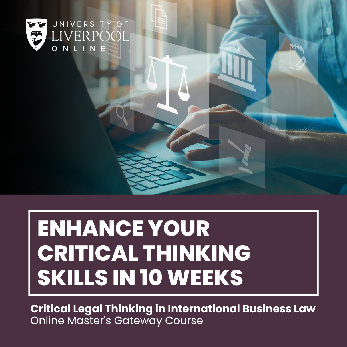 University of Liverpool Online Facebook ad: Gain professional skills in as little as 10…