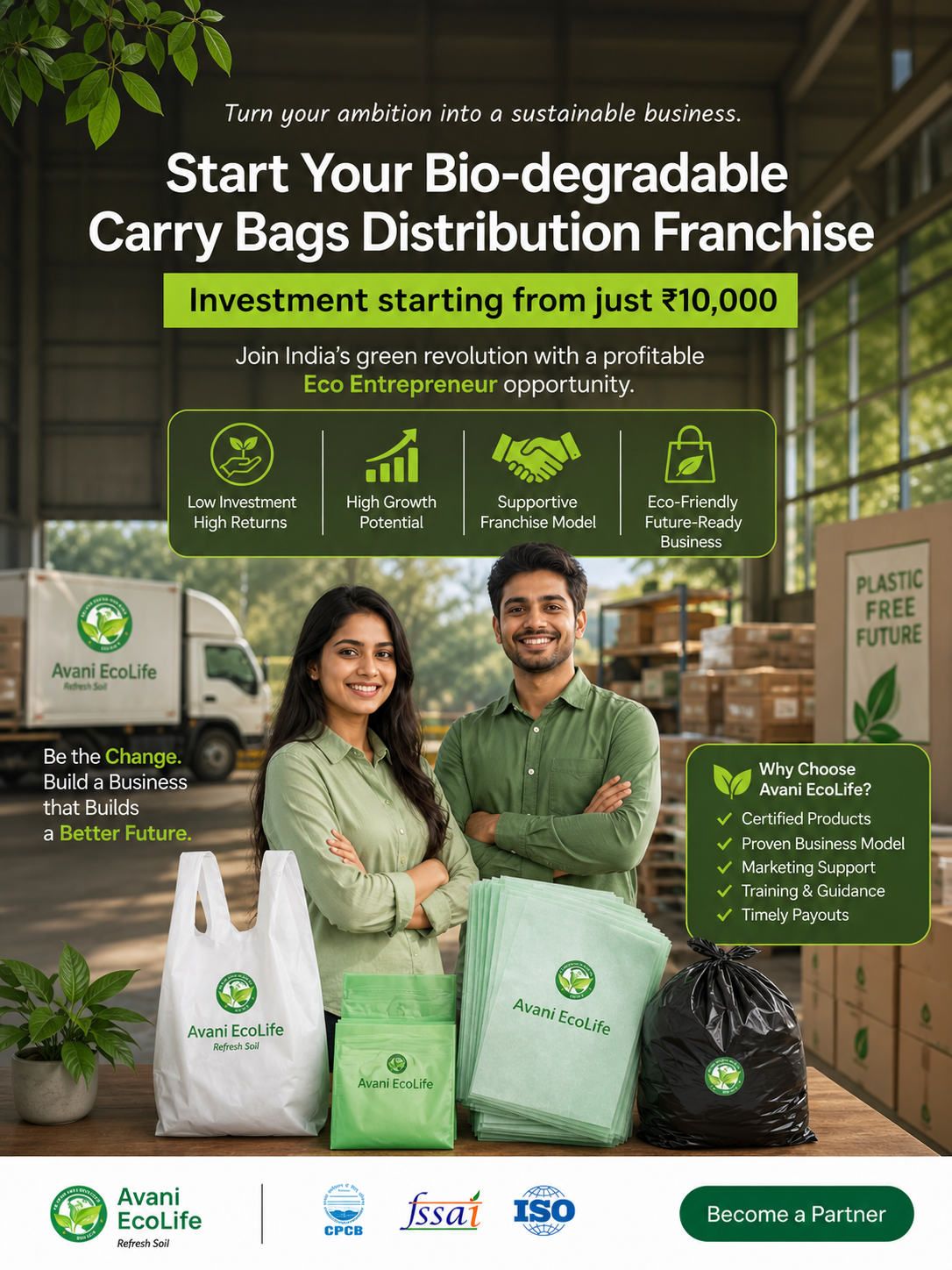 Avani EcoLife Facebook ad: Start Your Profitable Business Starting from ₹10,000/-