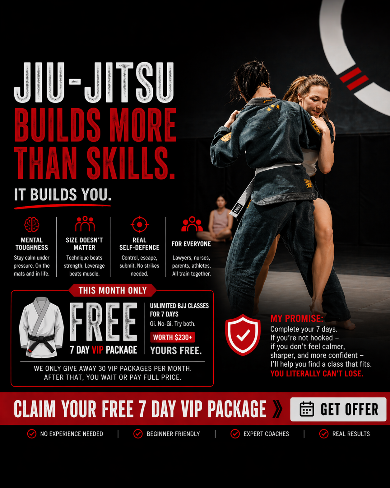 Roar MMA Facebook ad: Start Your FREE 7 Day BJJ Trial