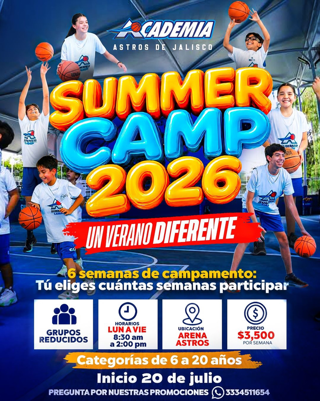 Academia Astros de Jalisco Facebook ad: SUMMER CAMP ACADEMIA ASTROS 2026