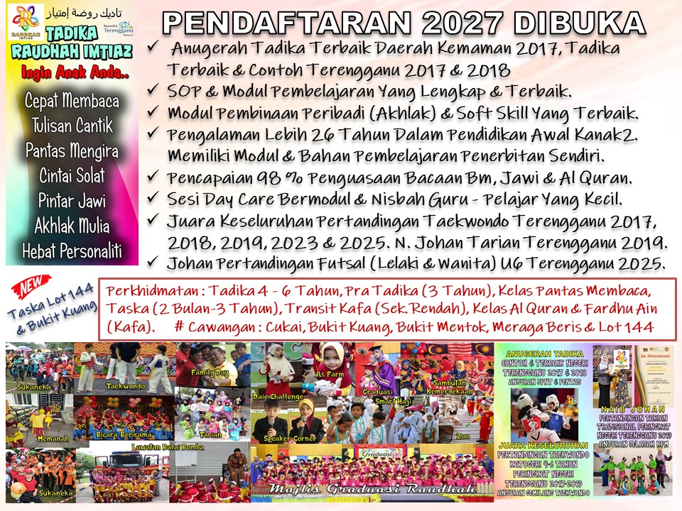 Tadika Raudhah Imtiaz Facebook ad: Berminat Mendaftar Tadika, Taska & Transit Kafa Terbaik…
