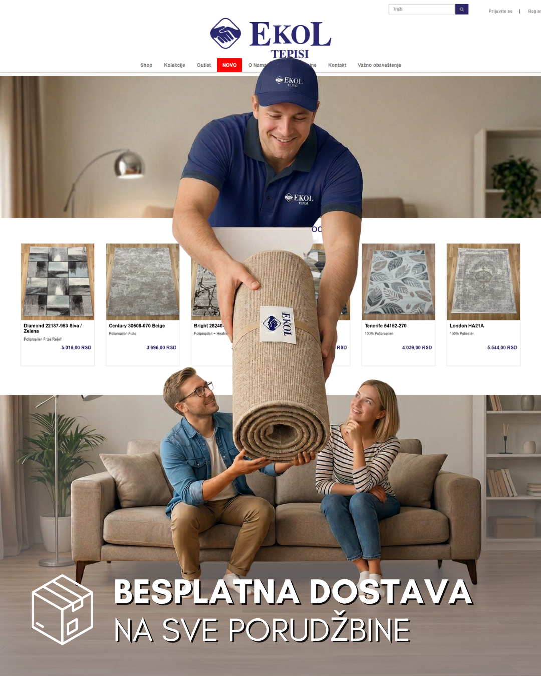 Ekol Tepisi DOO Facebook ad: Ekol.rs | Prodaja tepiha | Tepisi | Prodavnica tepiha