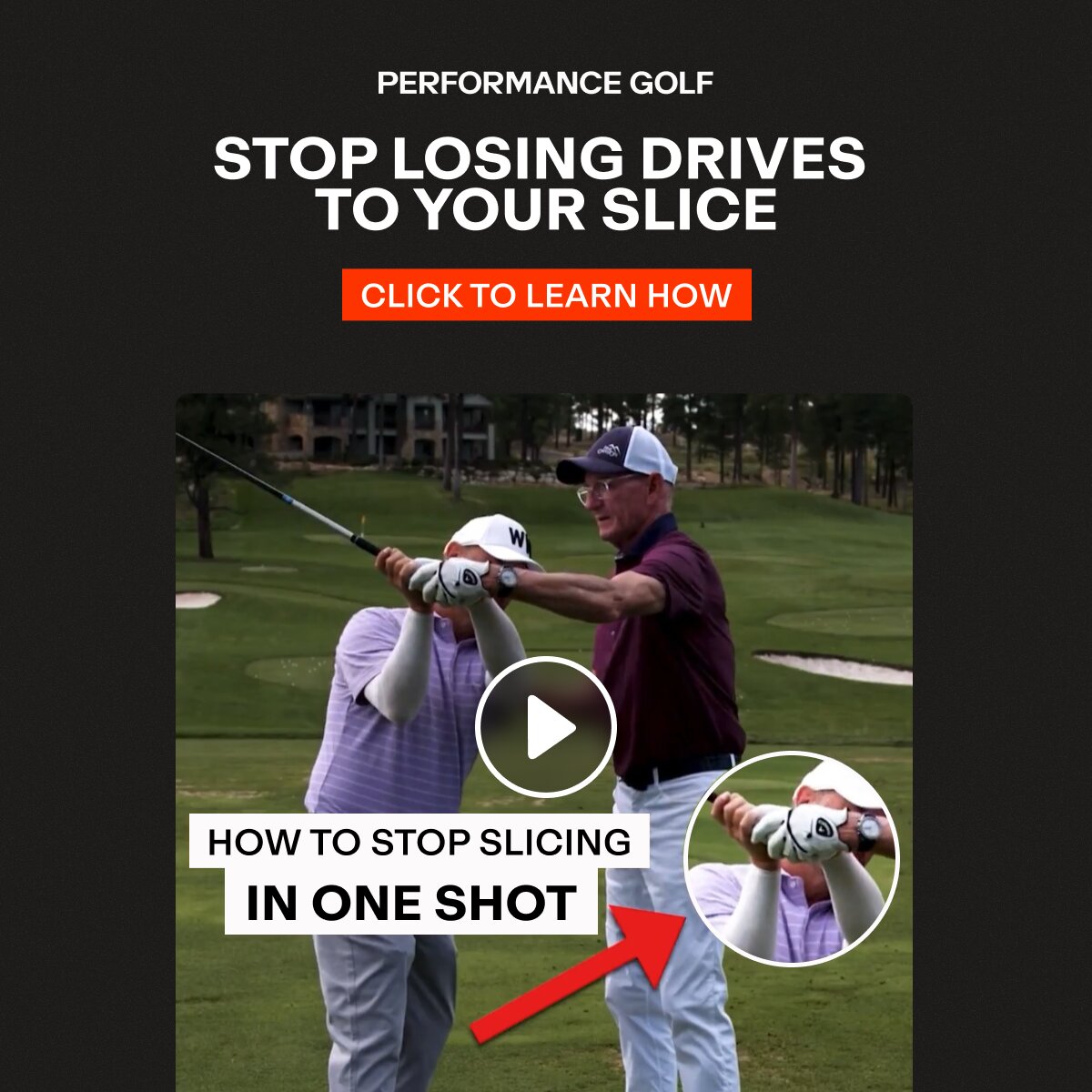 Hank Haney's One-Shot Slice Fix Facebook ad