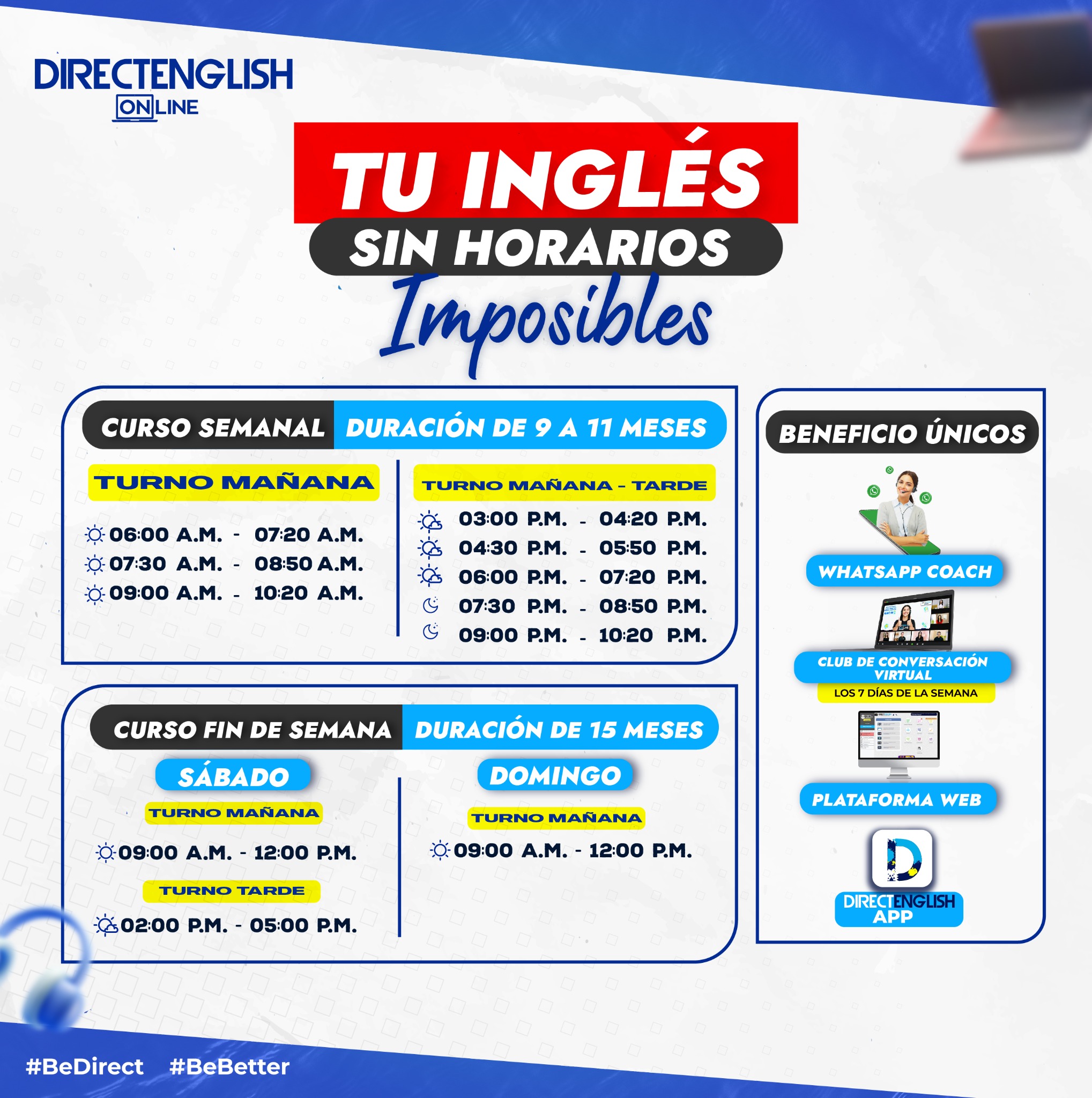 Direct English Facebook ad