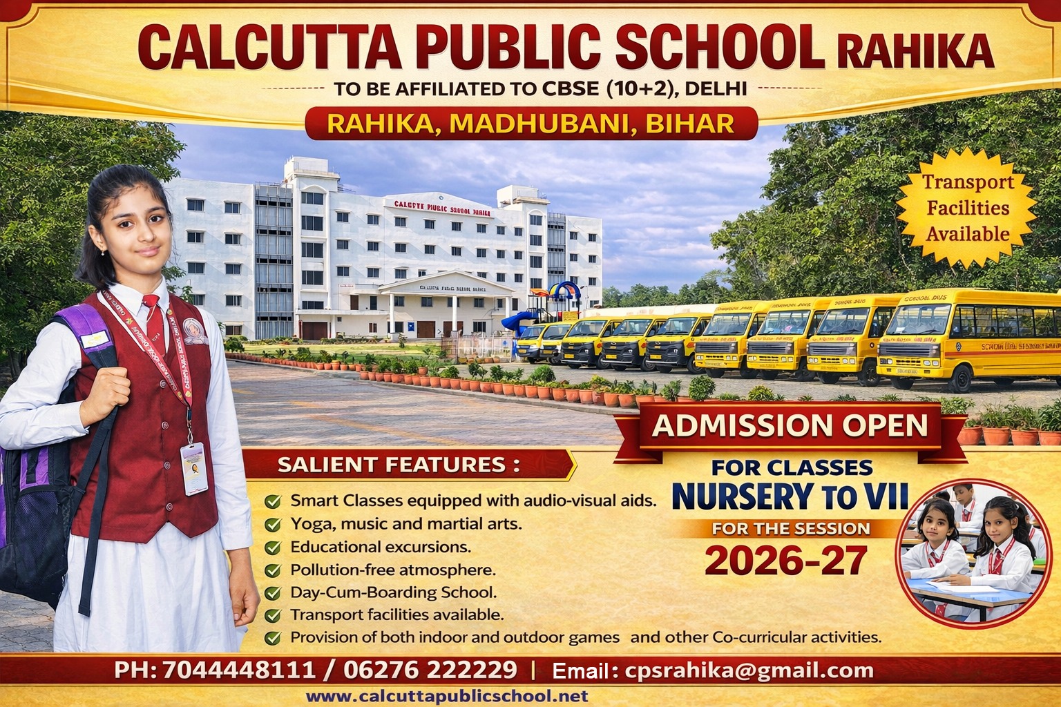Calcutta Public School, Rahika Facebook ad: Admission Open!