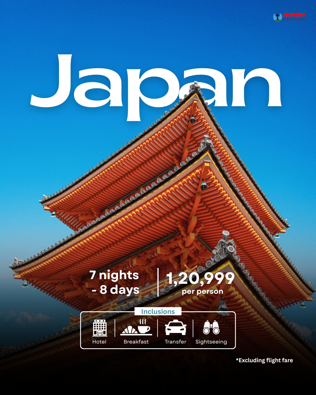 Journey Routers Facebook ad: The Perfect 8 Days in Japan