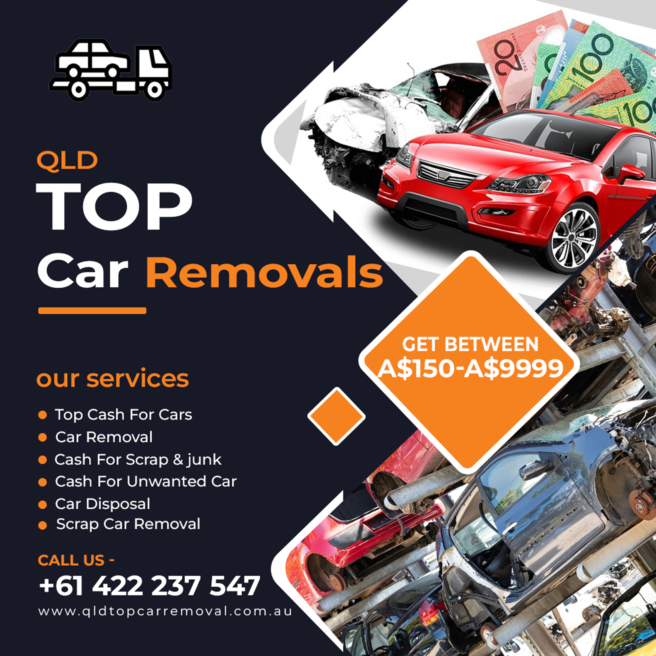 QLD Top Car Removals Facebook ad: Got an old, unwanted car sitting around?