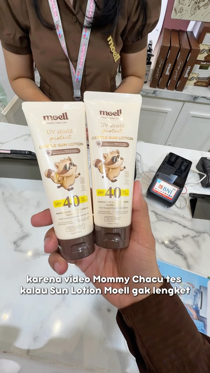 Moell Baby Skincare Facebook ad: Coba deh kalian checkout Sun Lotion Moell dan…