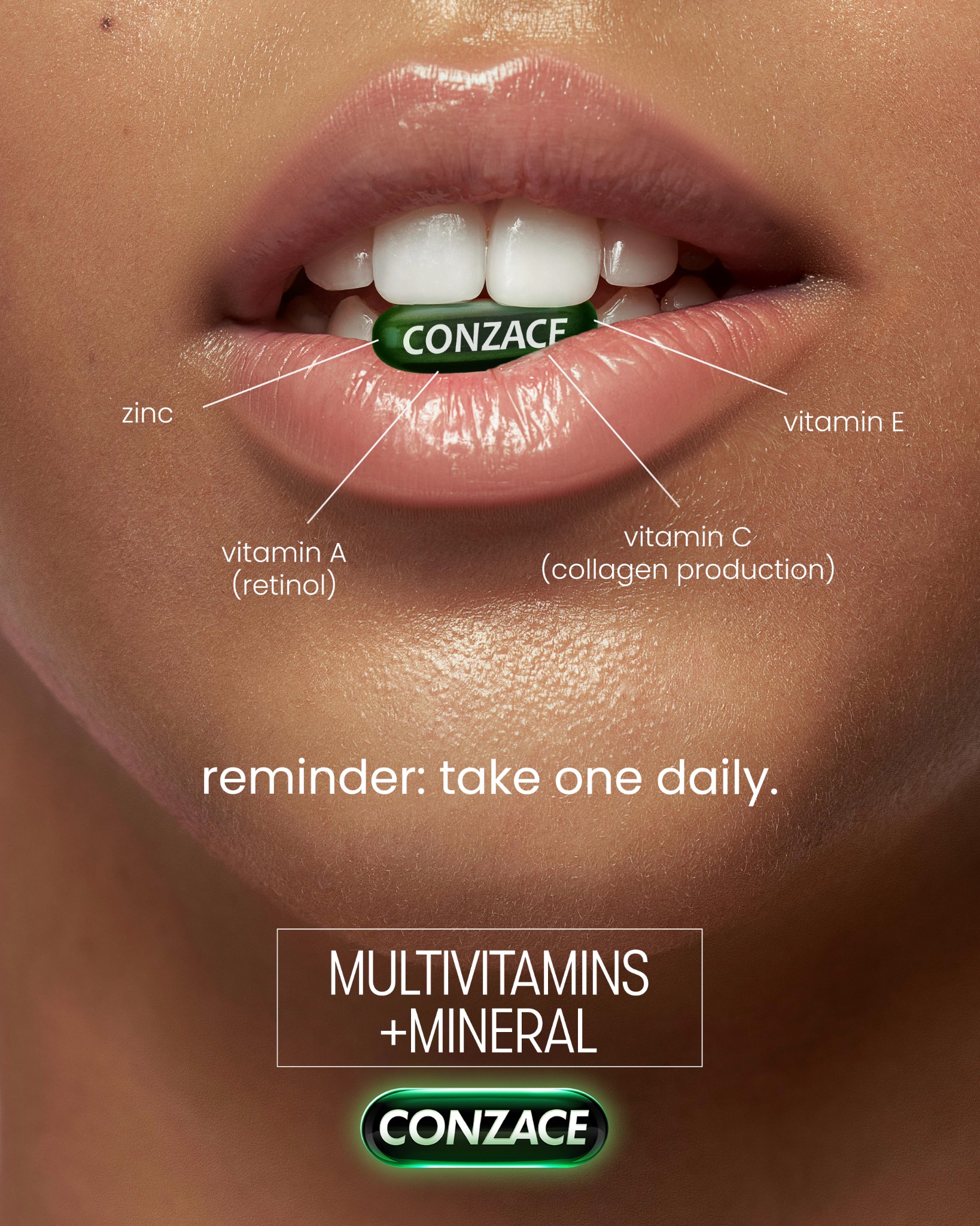 Conzace Facebook ad: Your Powerful Multivitamins