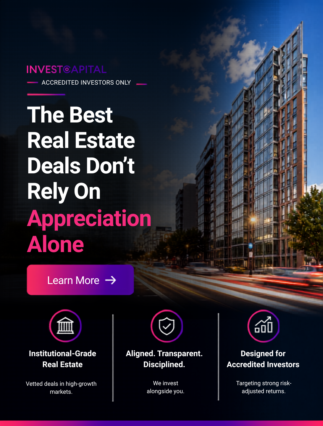 Investo Capital USA Facebook ad: Built Around Execution