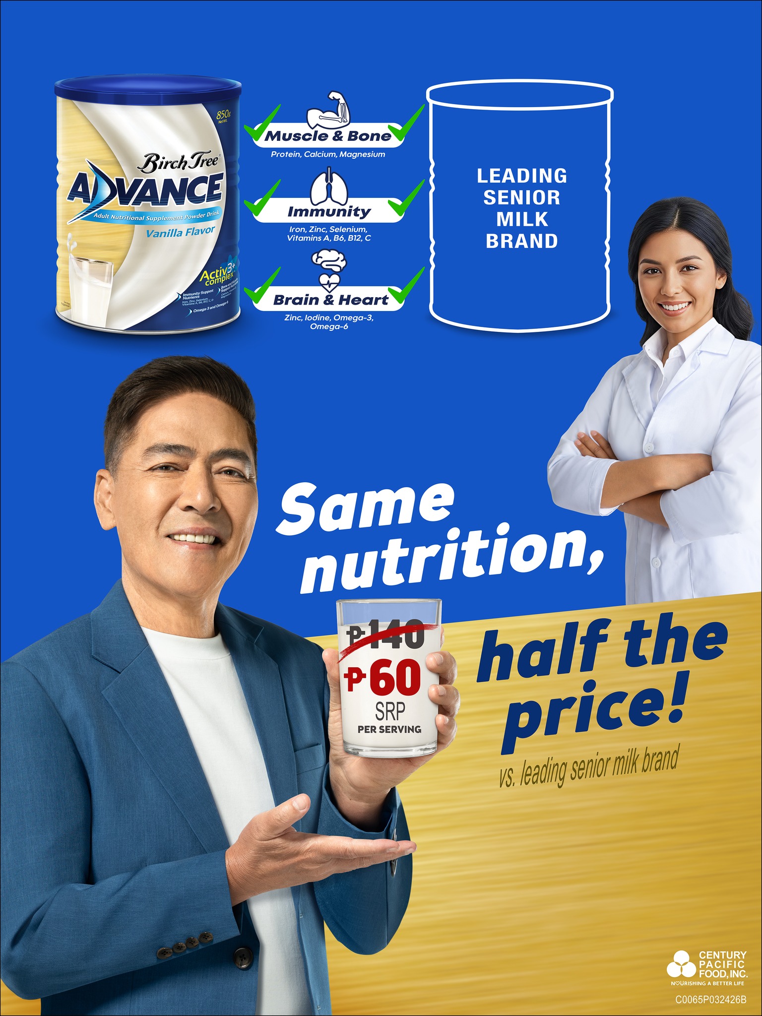 Birch Tree Advance Facebook ad: SAME NUTRITION, HALF THE PRICE vs.