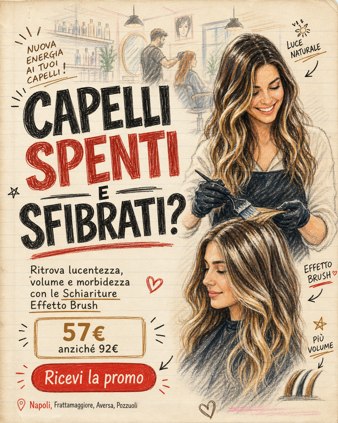 Revolution Style Facebook ad: Capelli luminosi e naturali con l’Effetto Brush