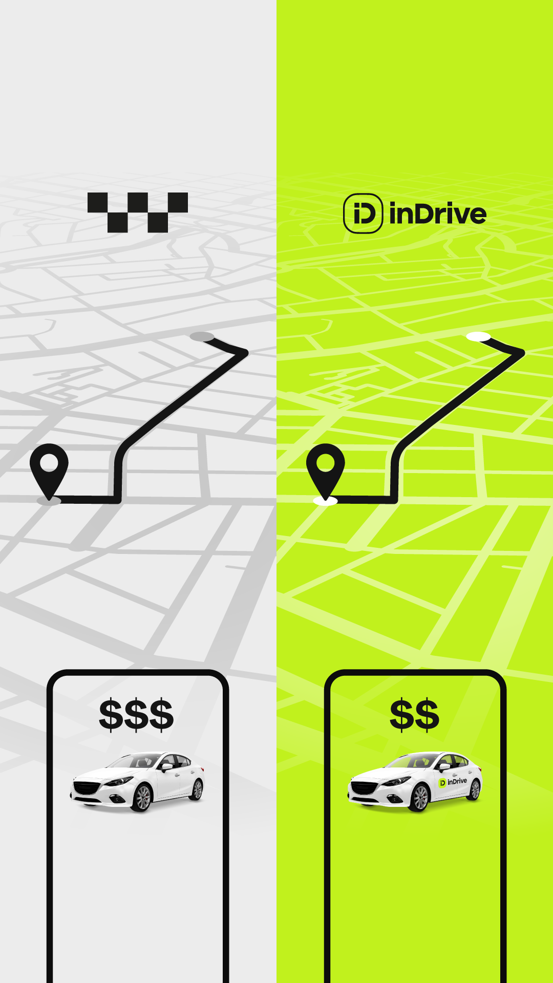 inDrive Facebook ad: inDrive. Save on city rides