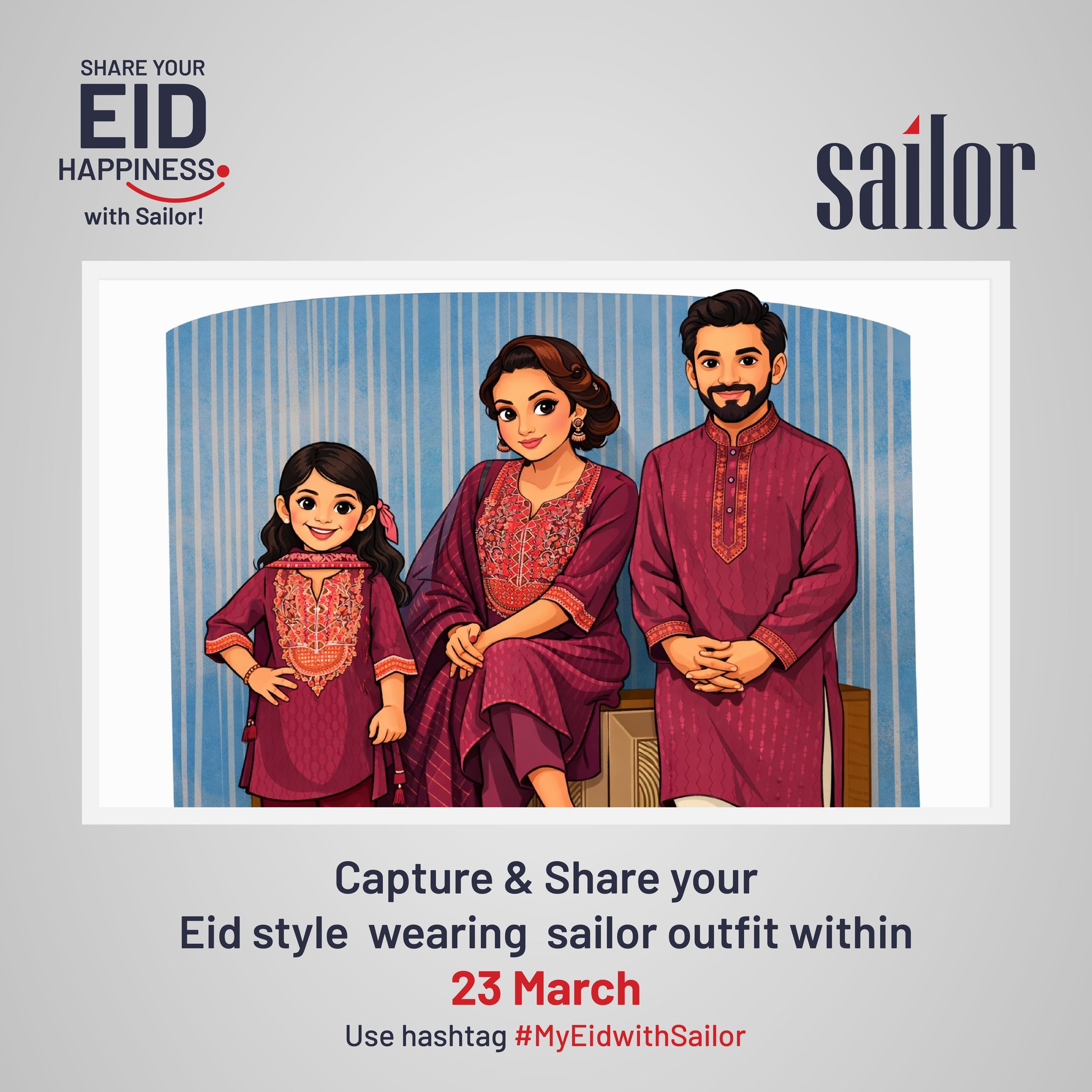 Sailor - Sailing Life Facebook ad: Capture & Share Your Eid Style wearing Sailor…